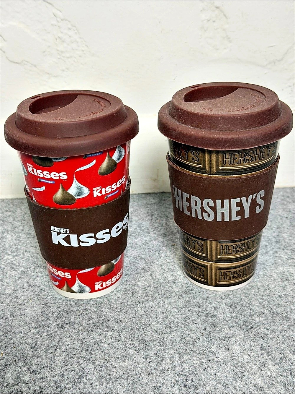 2 Hershey's Kisses and Hershey's Chocolate Travel Cups Chocolate Travel Cups Set